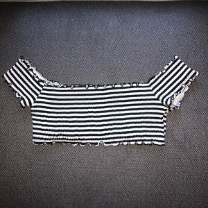 Pink bathing suit crop top